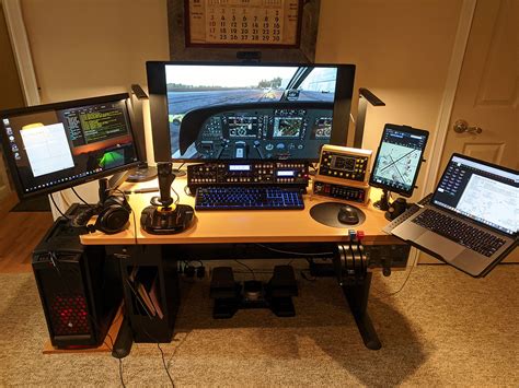 computer desk for flight simulator.